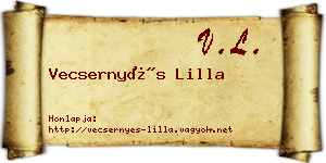 Vecsernyés Lilla névjegykártya